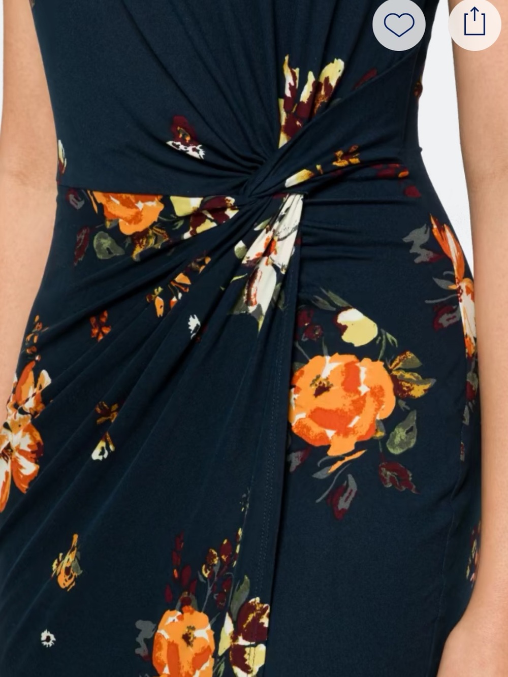 nine britton Navy Floral Knot-Front Midi Dress - Picture 5 of 13